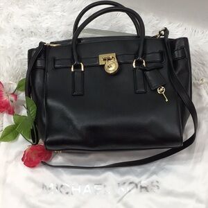 Michael Michael Kors Black Hamilton satchel crossbody bag